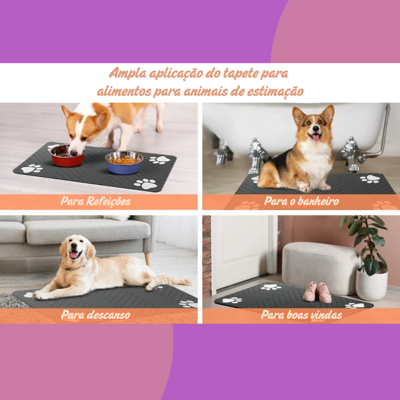 Tapete Absorvente para Comedouro - Proteção Antiderrapante