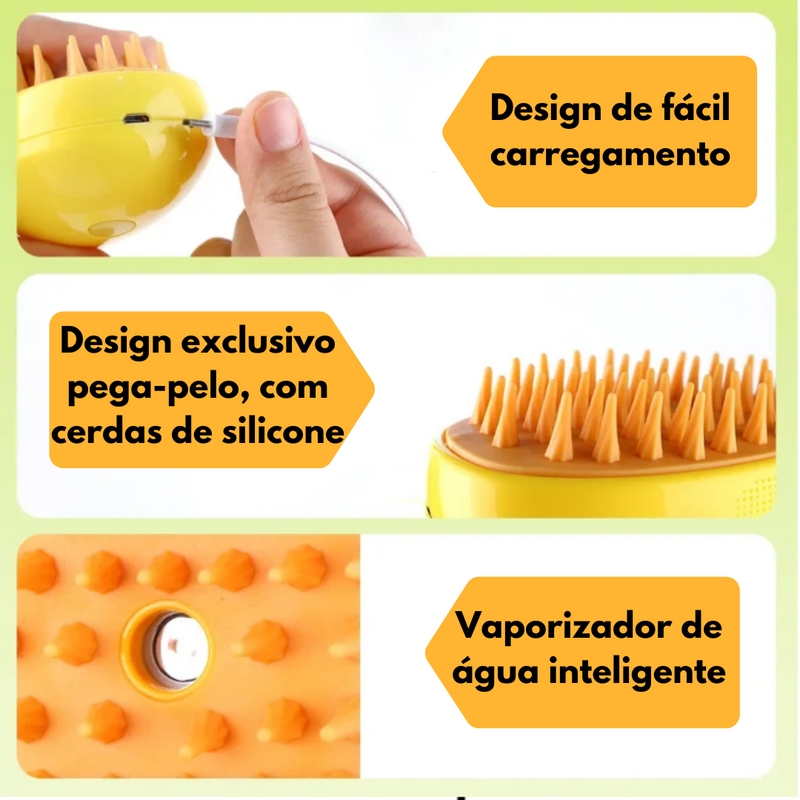 Escova Tira-Pelos Vaporizadora (Grooming+)