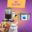 Kit Tech Pet - Comedouro Automático + Fonte Automática Inox