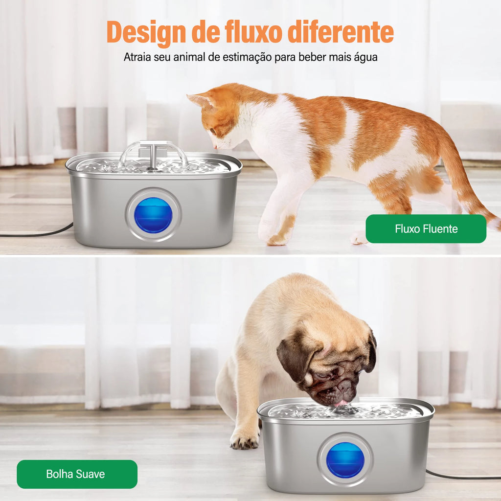 Kit Tech Pet - Comedouro Automático + Fonte Automática Inox